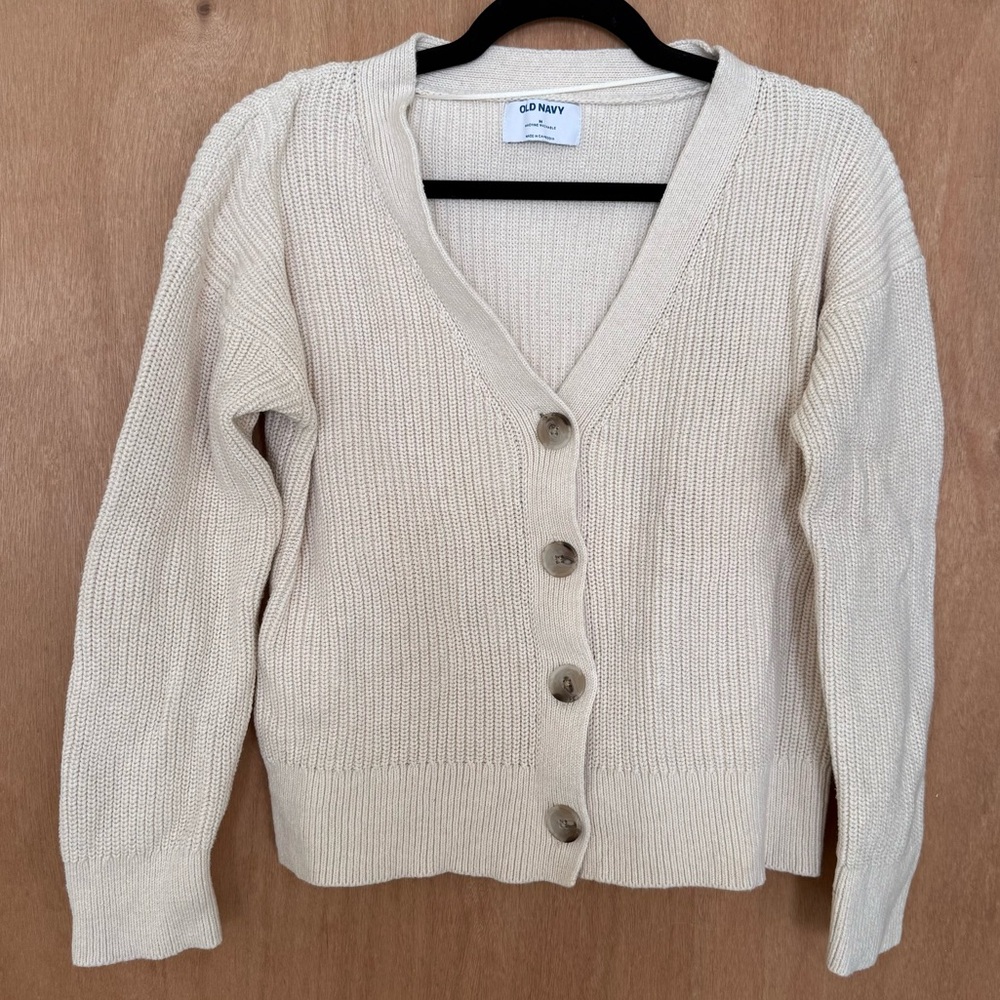 Old Navy Women's Beige Button-Up Cardigan